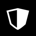 Cestrian brand logo featuring a modern white shield outline split down the middle against a black background.