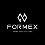 Minimalist Formex Swiss Made Watches logo featuring white geometric icon branding and clean typography on a solid black background.